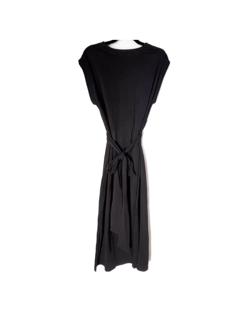 Modern Citizen Black Fei Tie Front Dress Sz S Black Organic Cotton Midi Capsule